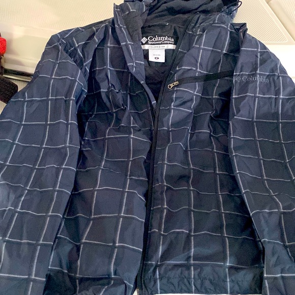 Men’s Blue Plaid Columbia Spring Jacket - Picture 1 of 5